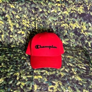 Red Champion Strap Back Hat